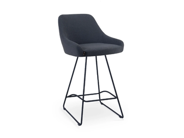 PREMIERE BAR SLED - Sled base fabric stool with footrest by 5A Design - view 2